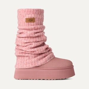 UGG Pink Slouchy Knit Boots